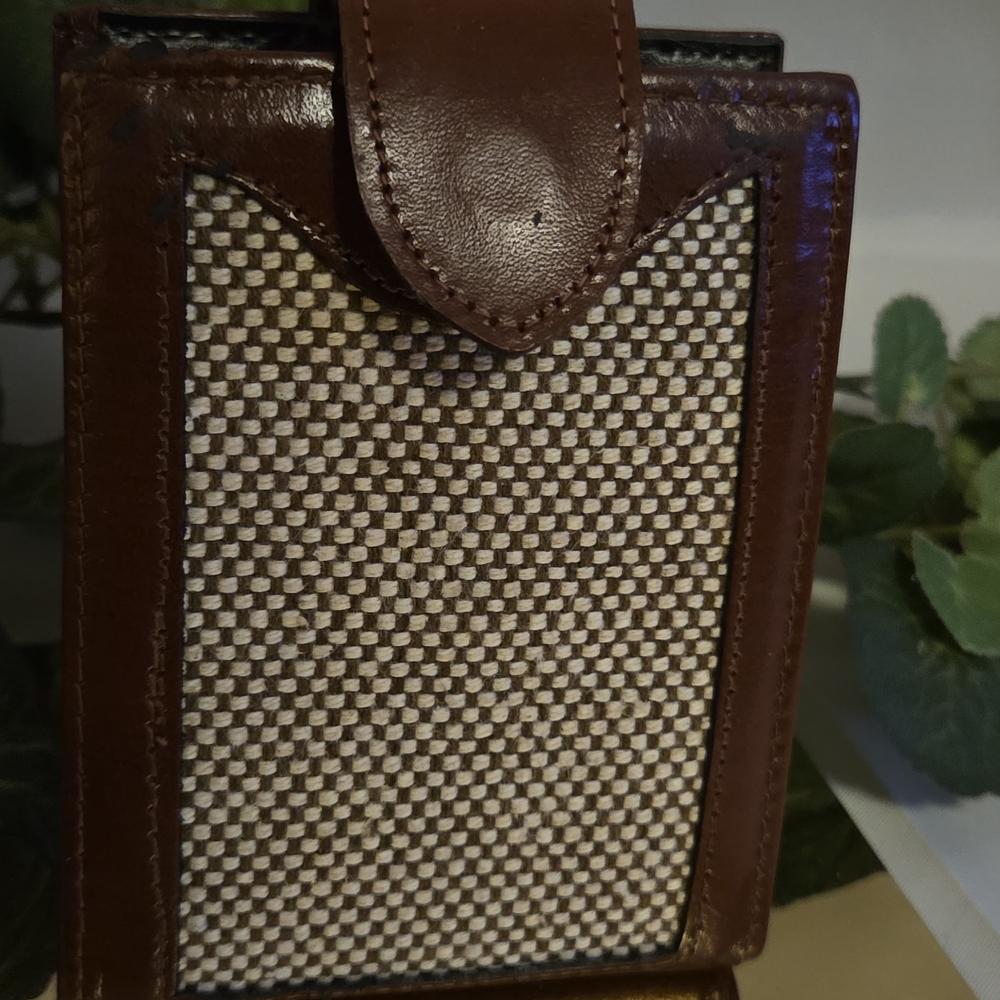 Vintage Woven Leather Photo Pass Case Wallet Cottagecore Organizer 40 View - Picture 3 of 14